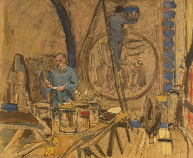 Maquete para um retrato de Denis - Édouard Vuillard