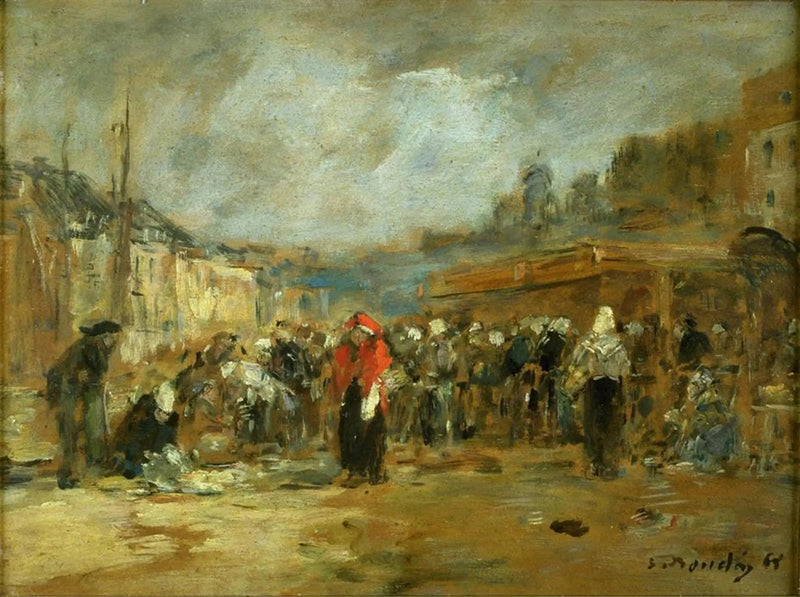 Mercado de Peixes, Honfleur - Eugène Boudin