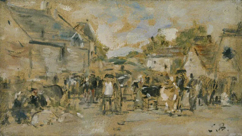 Mercado da aldeia - Eugène Boudin