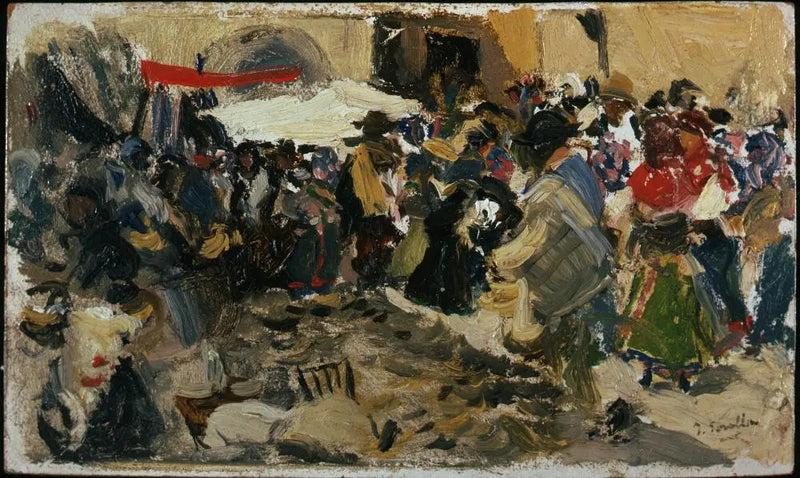 Mercado, León (Toldos) - Joaquín Sorolla