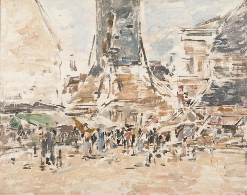 Mercado Sainte-Catherine em Honfleur - Eugène Boudin