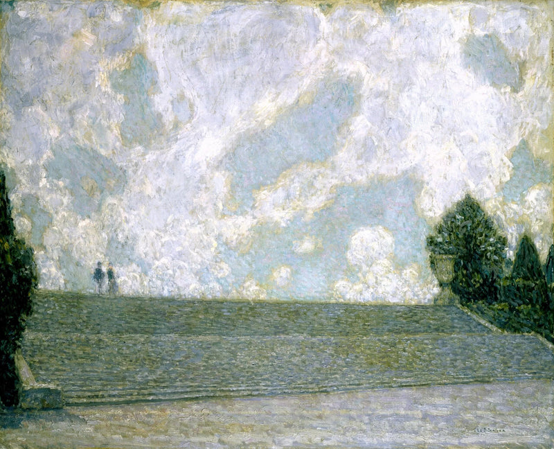 Degraus do Castelo de Versalhes (Les Marches du Palais Versailles) - Henri Le Sidaner