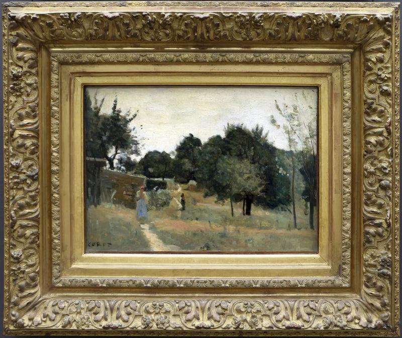 Marcoussis. Um pomar, de manhã - Jean-Baptiste Camille Corot