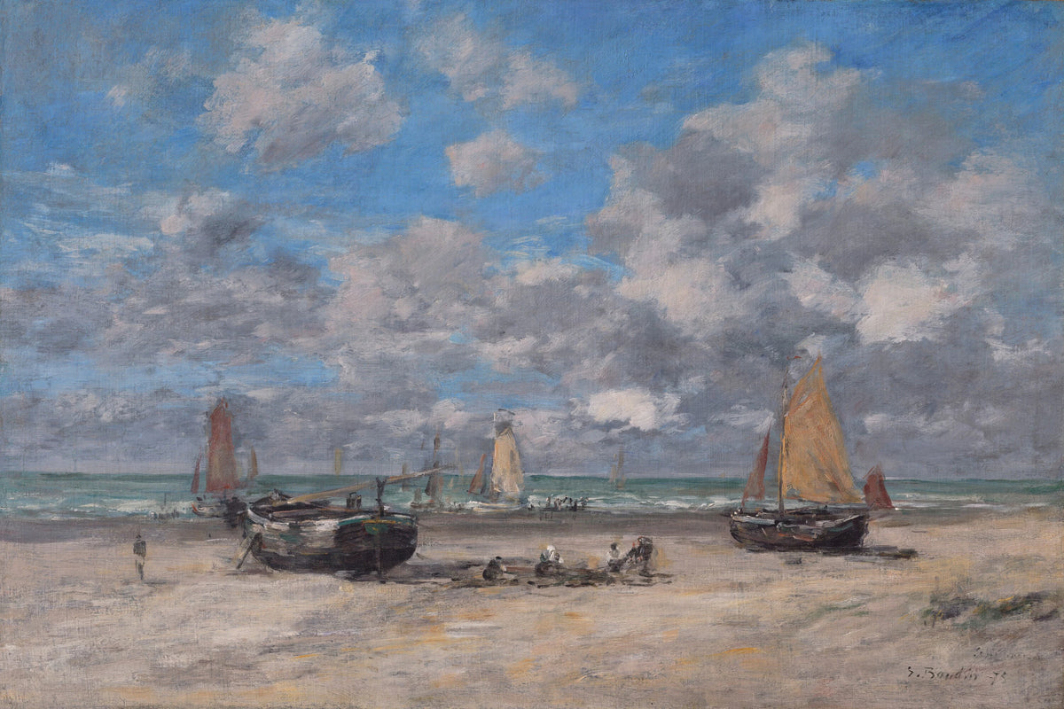 Maré baixa em Scheveningen - Eugène Boudin