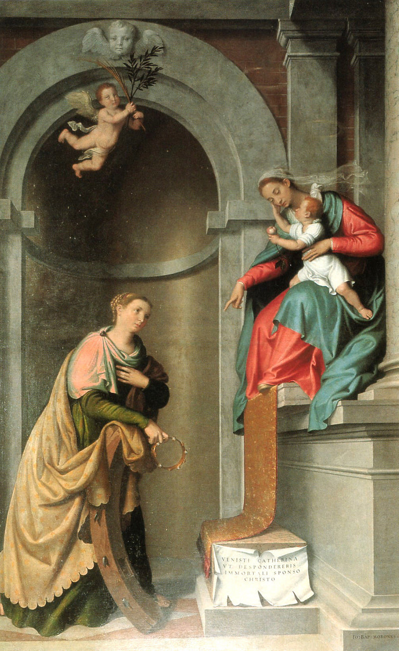 Casamento Místico de Santa Catarina de Alexandria - Giovanni Battista Moroni