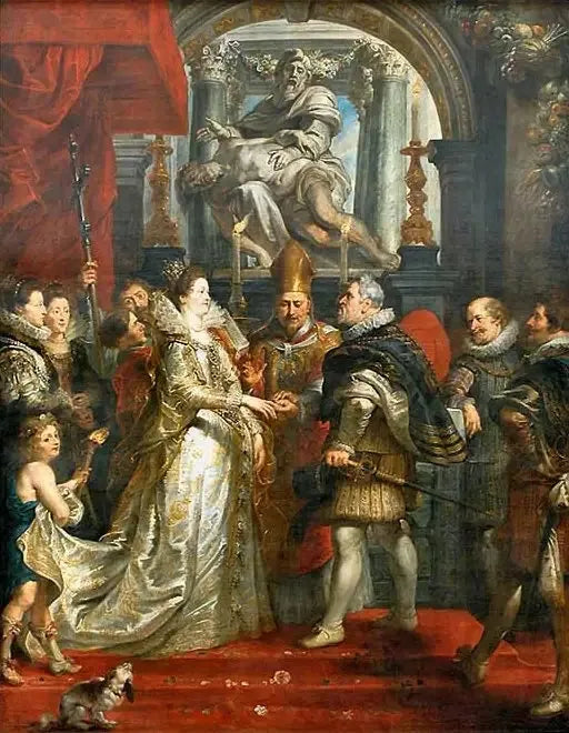 Casamento por procuração de Maria de Médici e Henrique IV em Florença em 5 de outubro de 1600 - Peter Paul Rubens