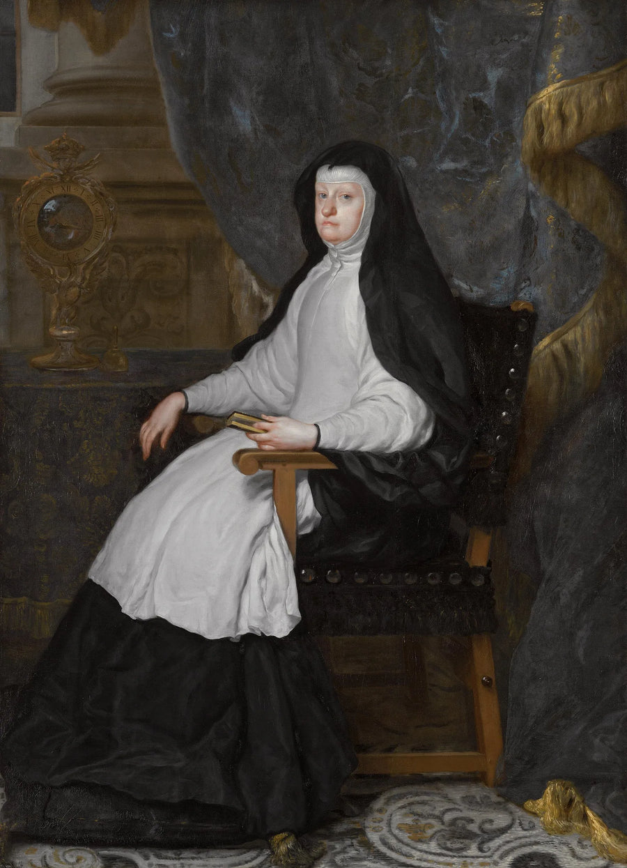 Mariana d'Autriche, esposa do rei Filipe IV da Espanha, como viúva - Claudio Coello