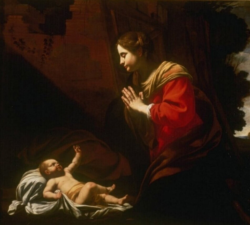 Marie adorando o Menino - Simon Vouet