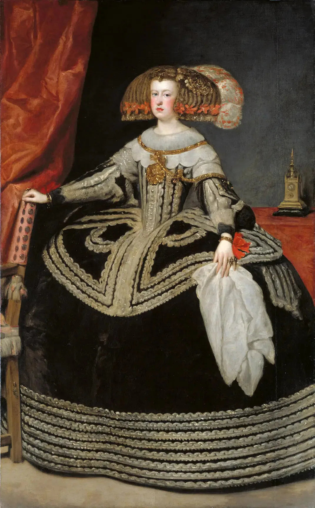 Marie-Anne, reine d'Espagne - Diego Velázquez image 1 reproduction artisanale de tableau