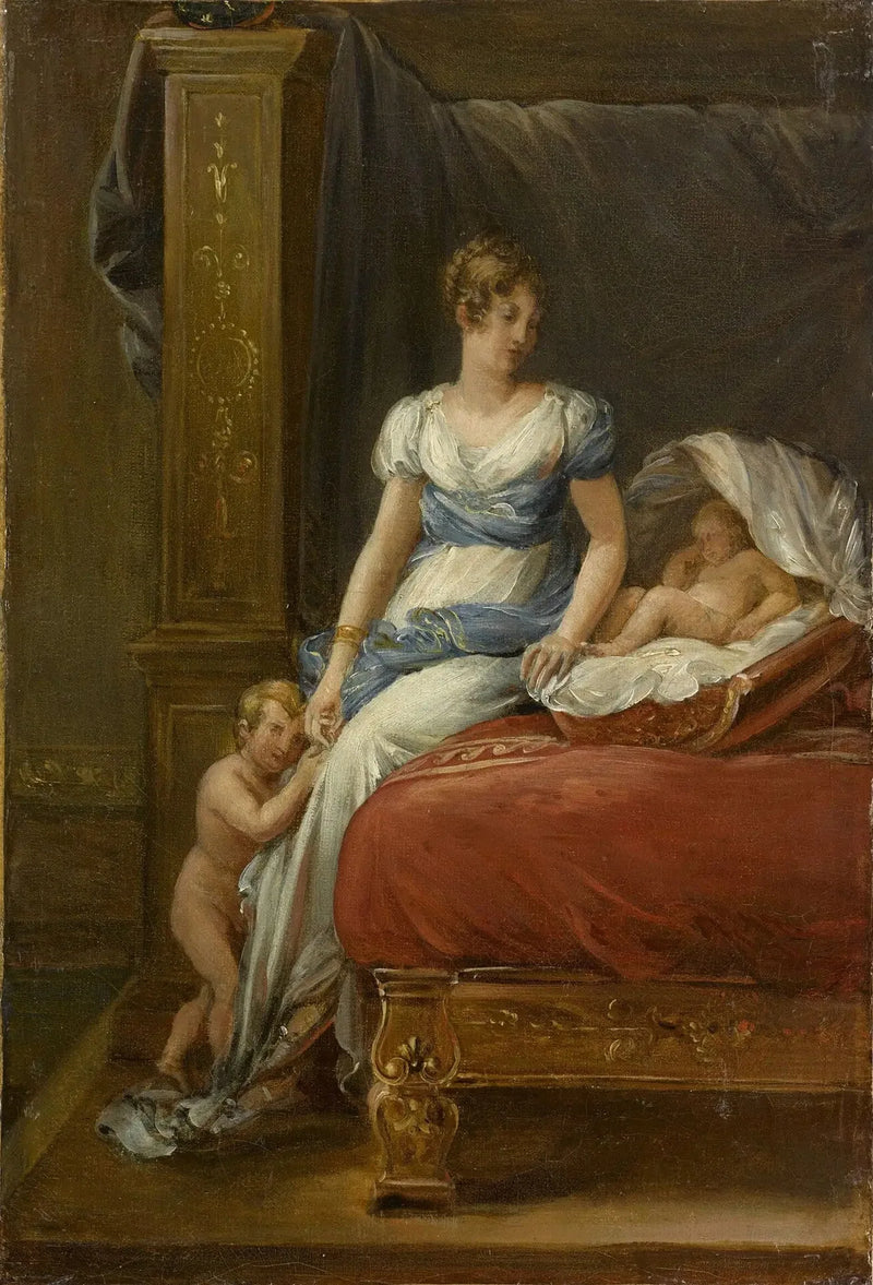 Marie-Annonciade-Caroline Bonaparte, rainha de Nápoles e seus filhos - François Gérard