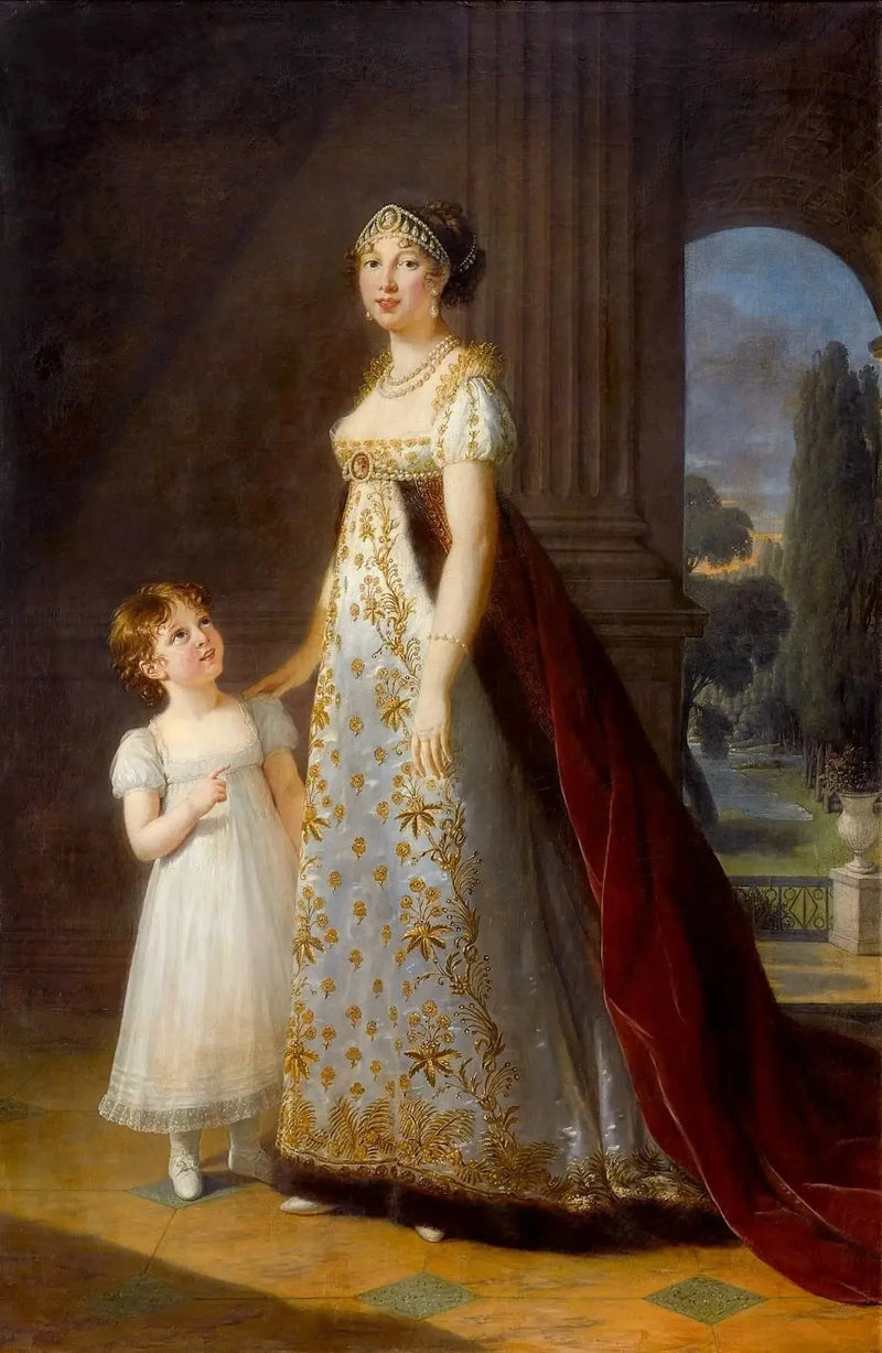 Marie-Annuciade-Caroline Bonaparte, rainha de Nápoles, com sua filha Laetitia-Joséphine Murat - Élisabeth Vigeé Le Brun