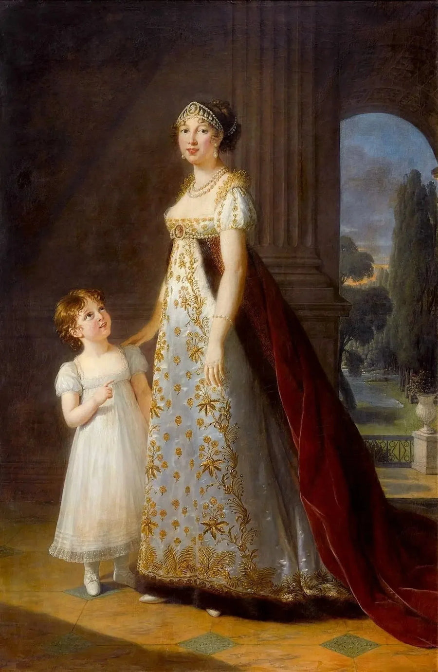 Marie-Annuciade-Caroline Bonaparte, rainha de Nápoles, com sua filha Laetitia-Joséphine Murat - Élisabeth Vigeé Le Brun