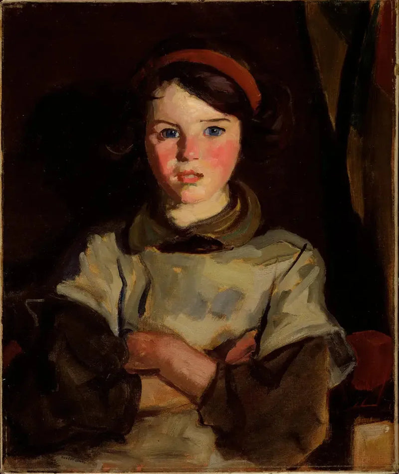 Marie com fita vermelha - Robert Henri