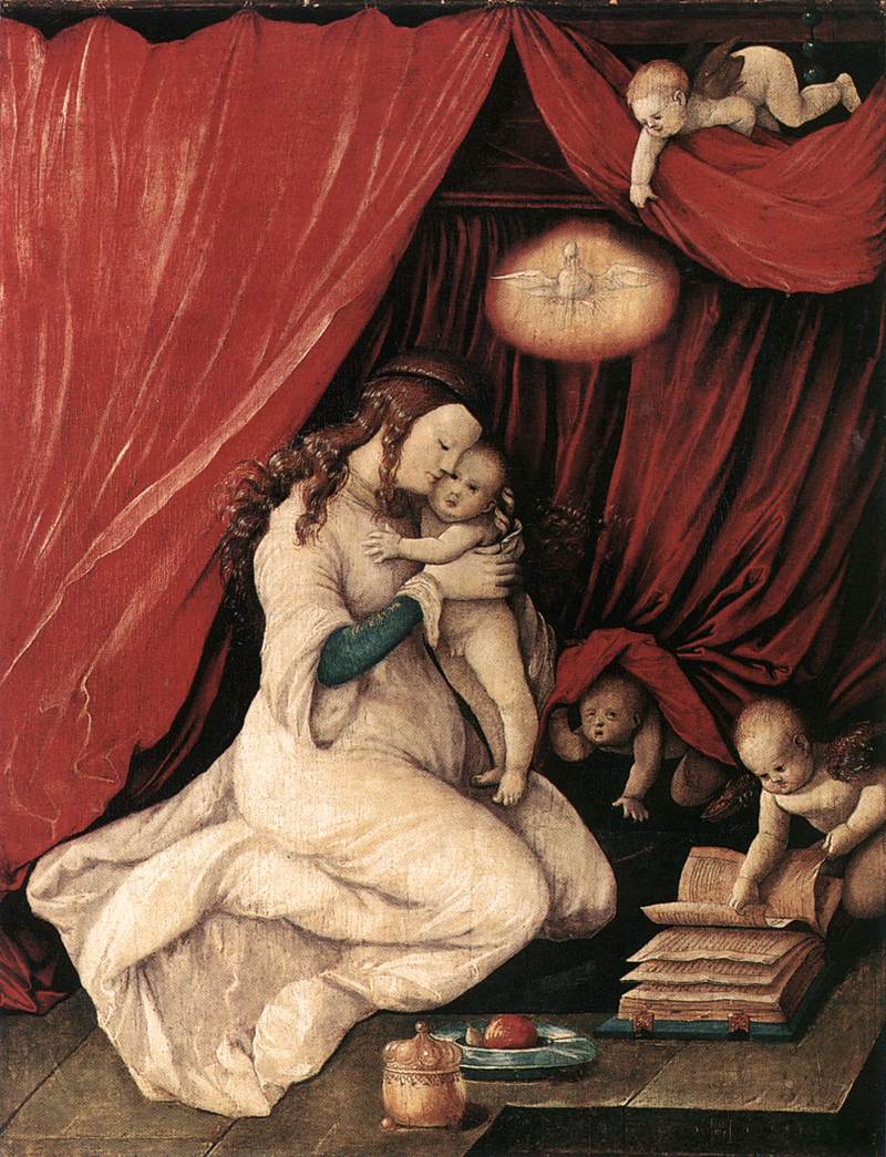 Marie com o Menino Jesus em um quarto - Hans Baldung Grien