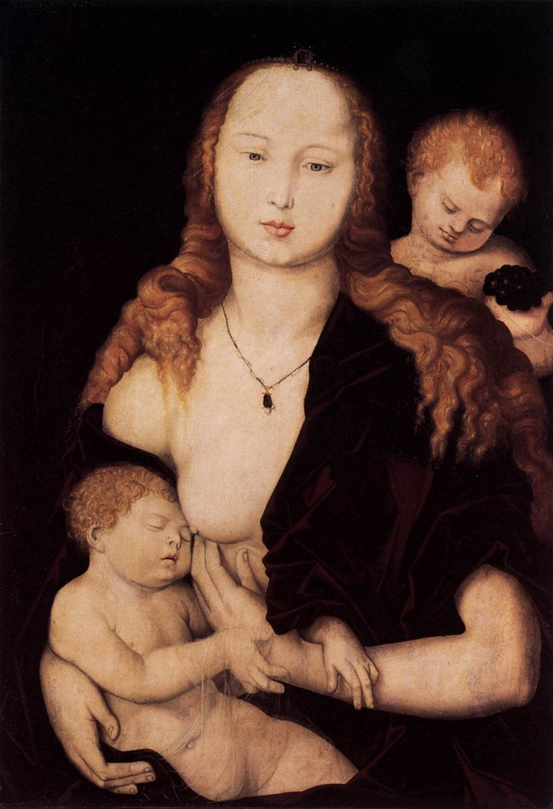 Maria com o Menino Jesus e um anjo - Hans Baldung Grien