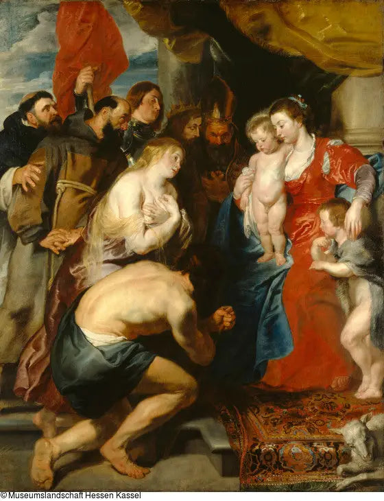 Maria e Jesus com São João, venerados pelos pecadores arrependidos e pelos santos (c. 1619) - Peter Paul Rubens