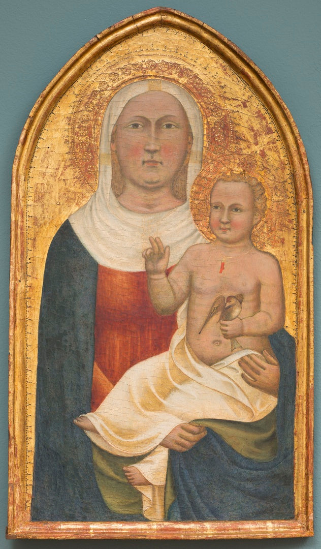 Maria e o Menino Jesus com um pássaro na mão - Francesco Traini