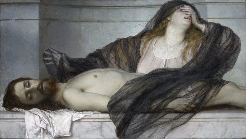Maria Madalena chorando o Cristo morto - Arnold Böcklin