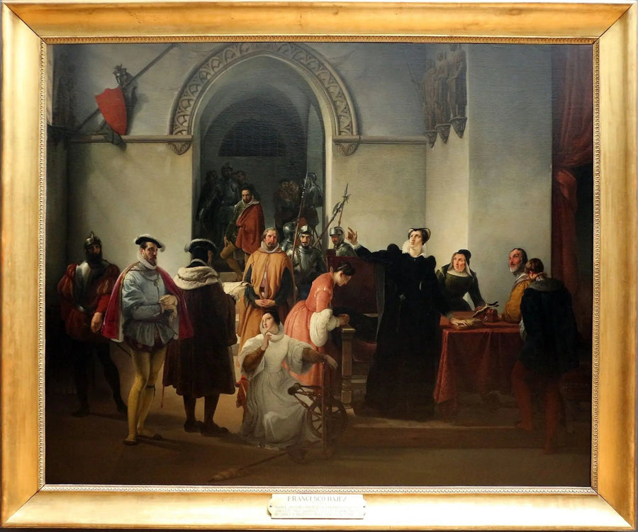 Maria Stuart protestante de sua inocência ao ler sua sentença de morte - Francesco Hayez
