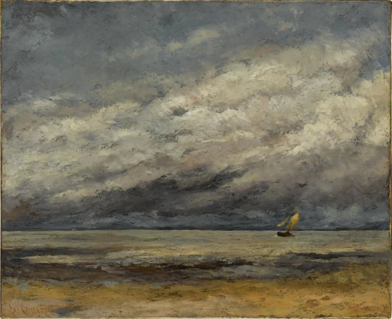 Marinha com veleiro se aproximando da tempestade - Gustave Courbet
