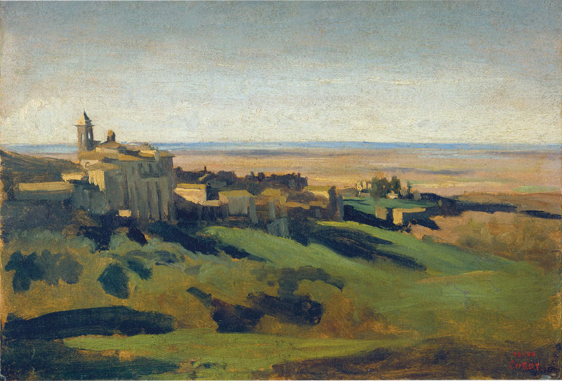 Marino, vista geral. De manhã - Jean-Baptiste Camille Corot