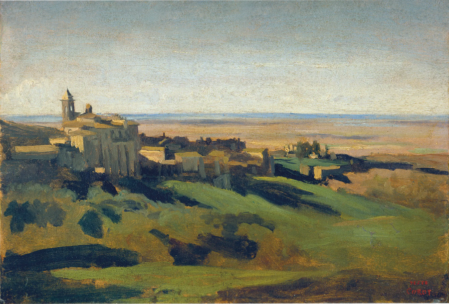 Marino, vista geral. De manhã - Jean-Baptiste Camille Corot