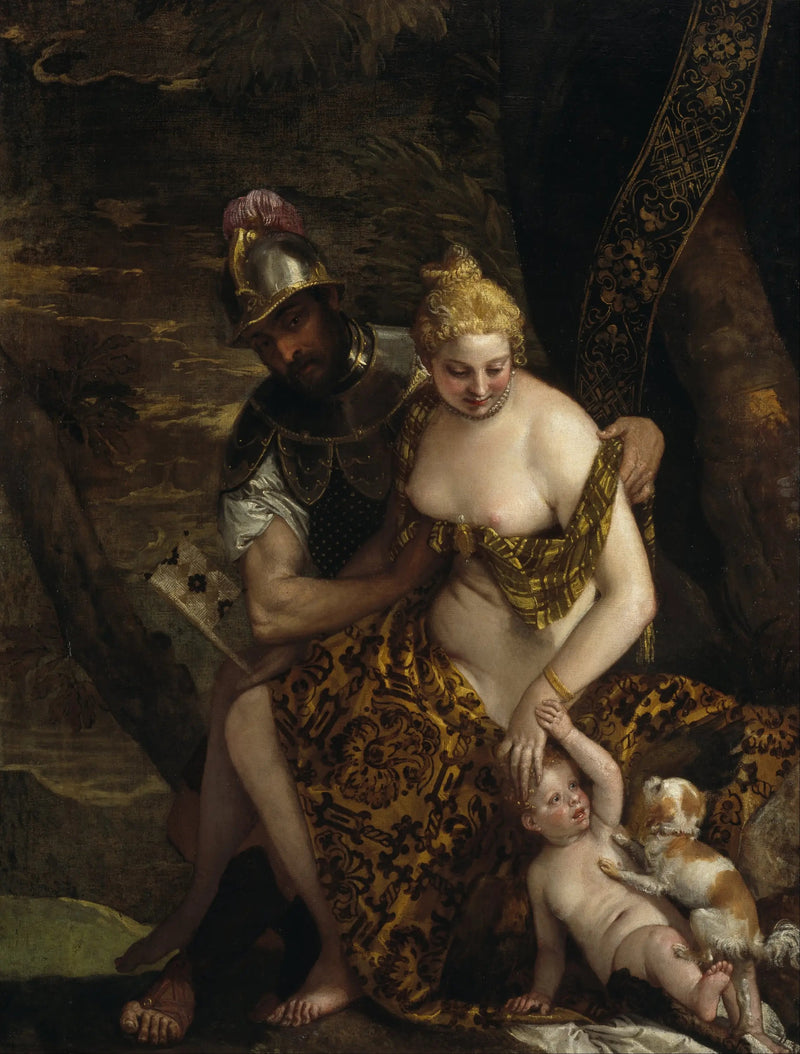 Marte despindo Vênus com Cupido e um cachorro - Paul Véronèse