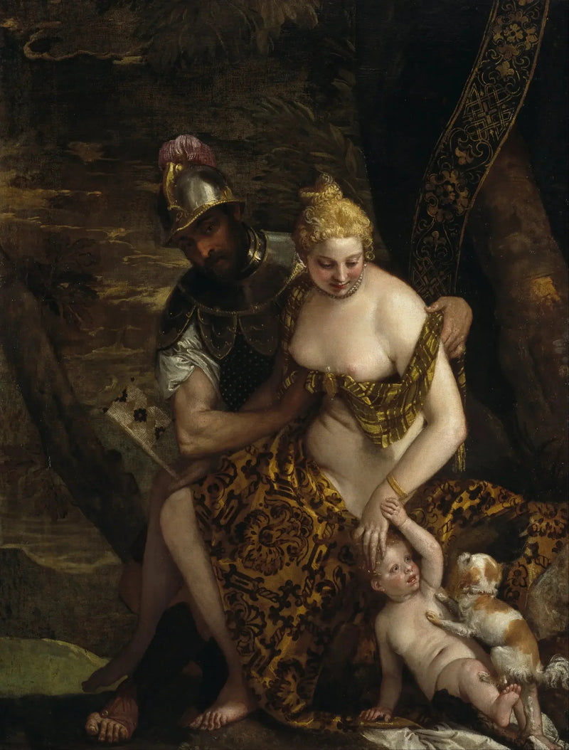 Marte despindo Vênus com Cupido e um cachorro - Paul Véronèse