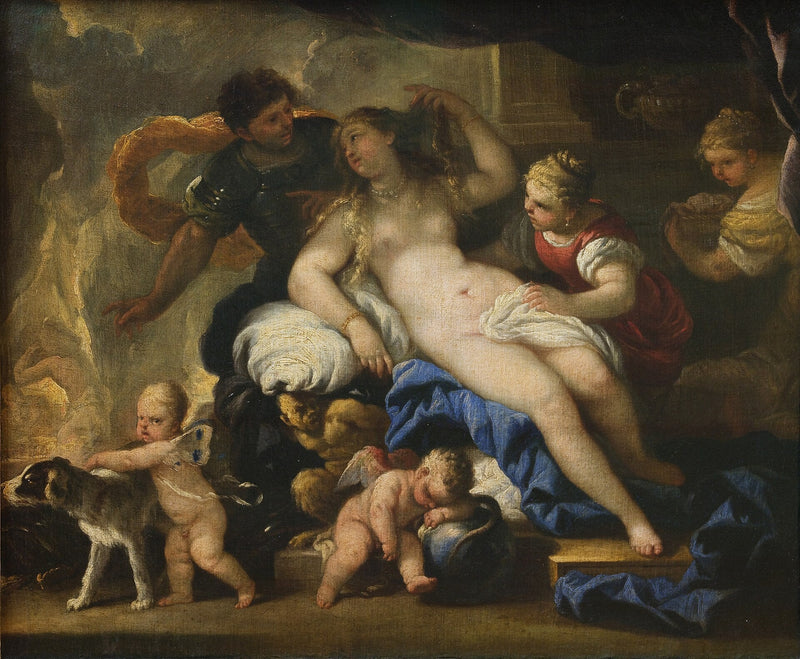 Marte e Vênus na forja de Vulcano - Luca Giordano