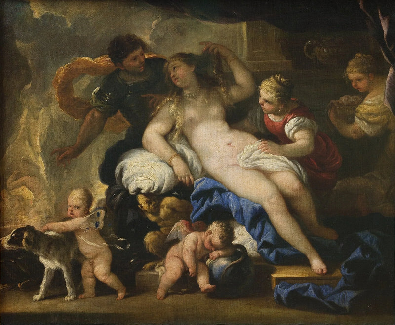 Marte e Vênus na forja de Vulcano - Luca Giordano