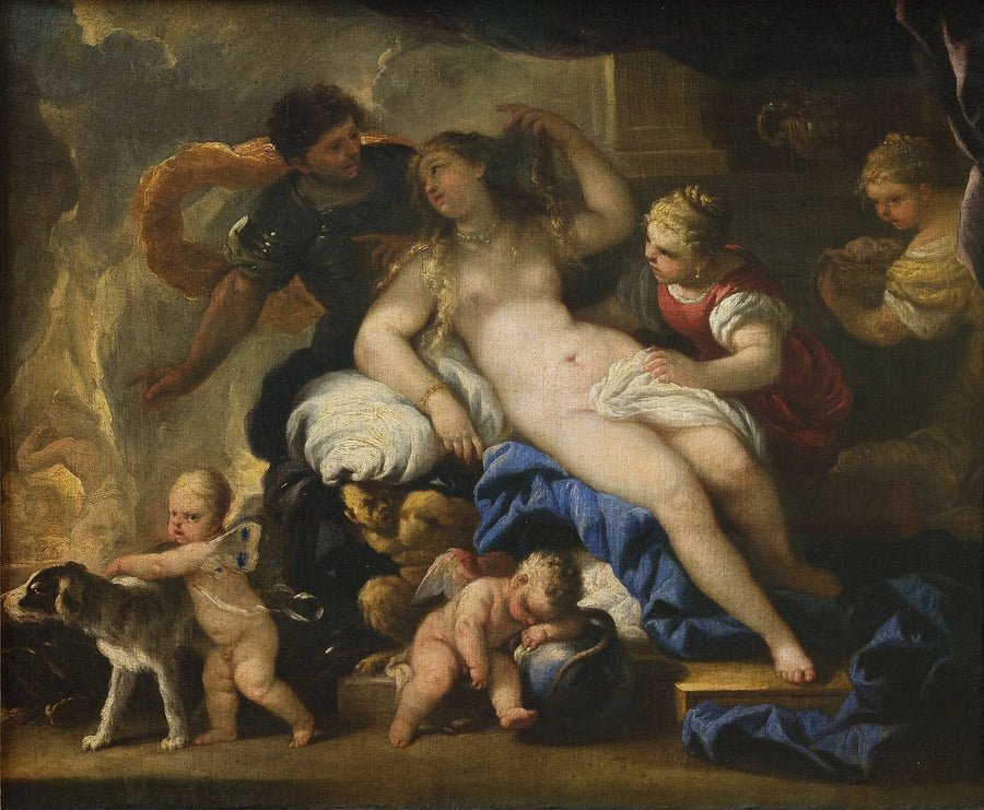Marte e Vênus na forja de Vulcano - Luca Giordano