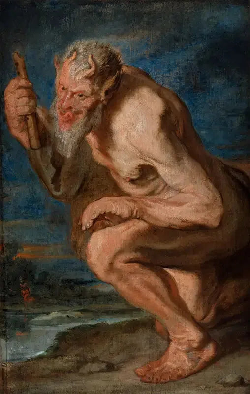 Marsyas ajoelhado com uma flauta - Antoine van Dyck