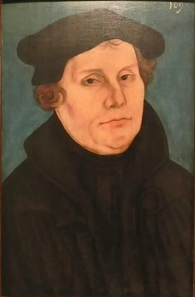 Martin Luther, em busto, voltado para a direita - Lucas Cranach o Velho