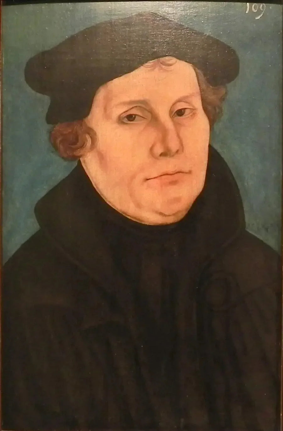 Martin Luther, em busto, voltado para a direita - Lucas Cranach o Velho