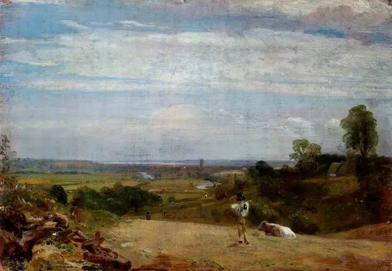 Manhã de verão: Dedham desde Langham - John Constable