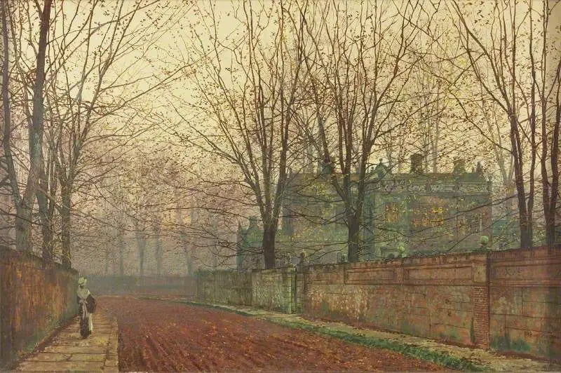 Manhã de novembro, Knostrop Hall, Leeds - John Atkinson Grimshaw