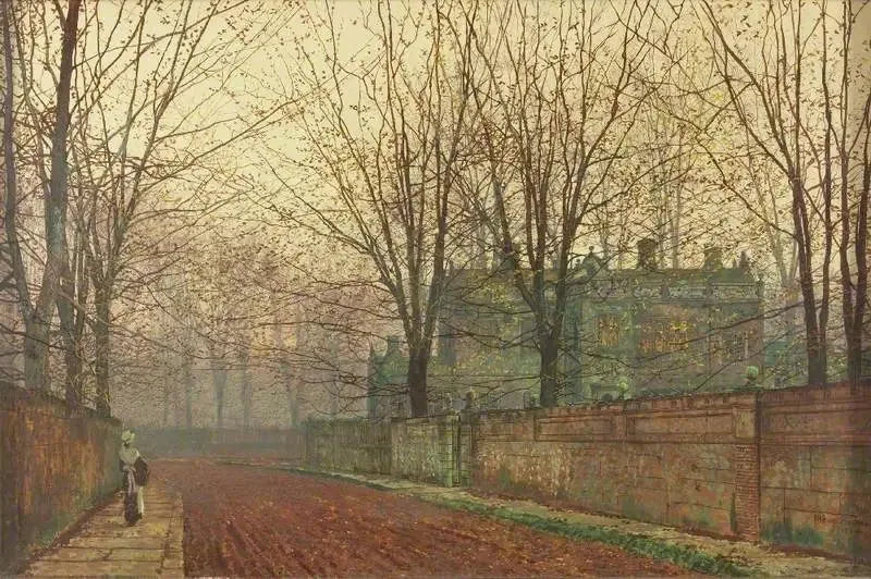 Manhã de novembro, Knostrop Hall, Leeds - John Atkinson Grimshaw