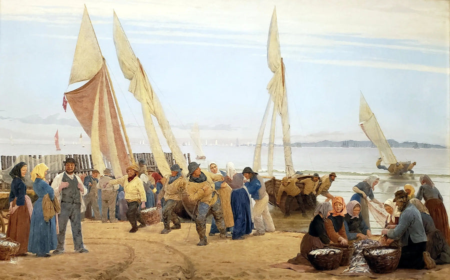 Manhã em Hornbæk. Os pescadores retornam - Peder Severin Krøyer