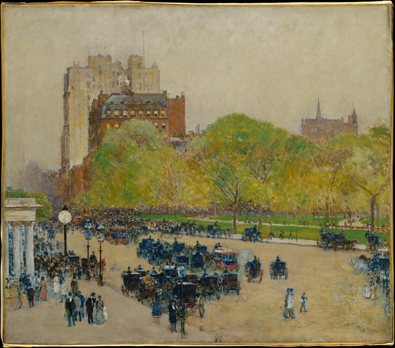 Manhã de primavera no centro da cidade - Childe Hassam