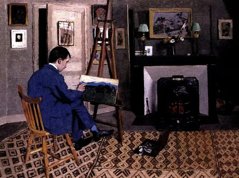 Max Rodriguez-Henriques no ateliê de Félix Vallotton, filho de sogro - Félix Vallotton
