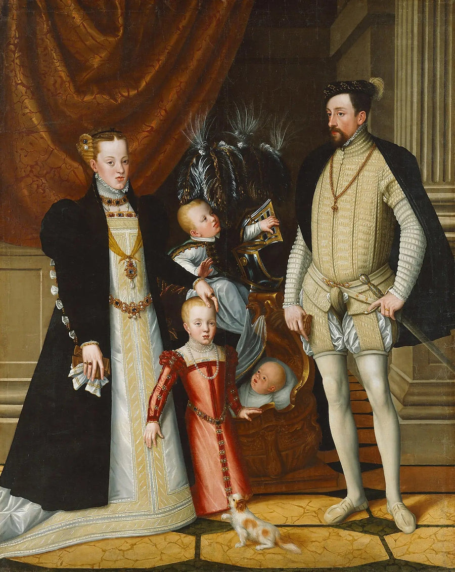 Maximiliano II, Sua Esposa e Três Filhos - Giuseppe Arcimboldo