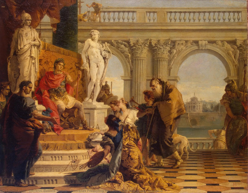 Mecenas apresentando as artes liberais ao imperador Augusto - Giovanni Battista Tiepolo