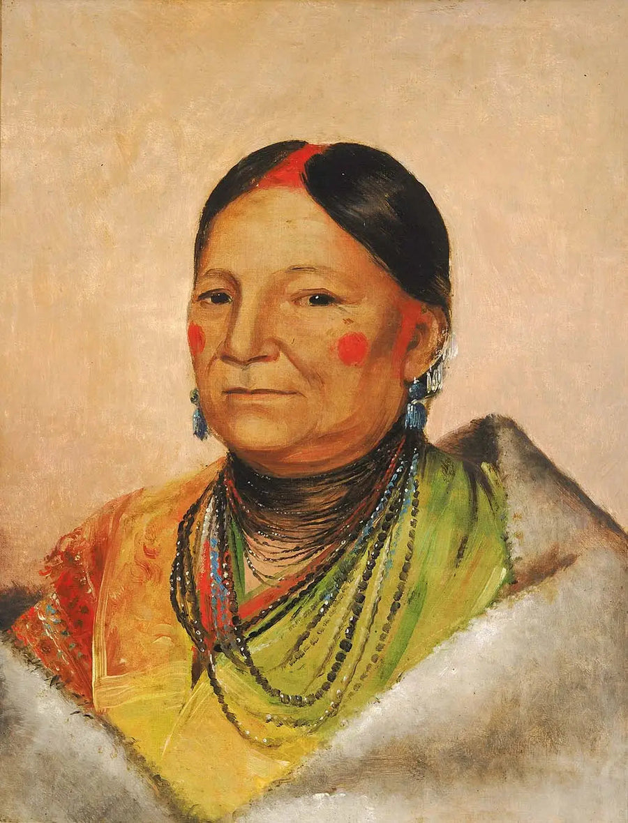 Mee-chéet-e-neuh, Ombro do urso ferido, Esposa do chefe - George Catlin