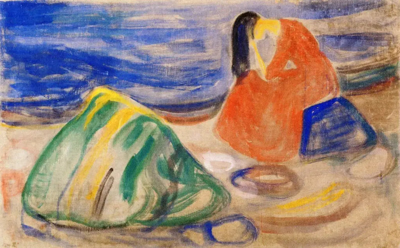 Melancolia. Mulher chorando na praia - Edvard Munch