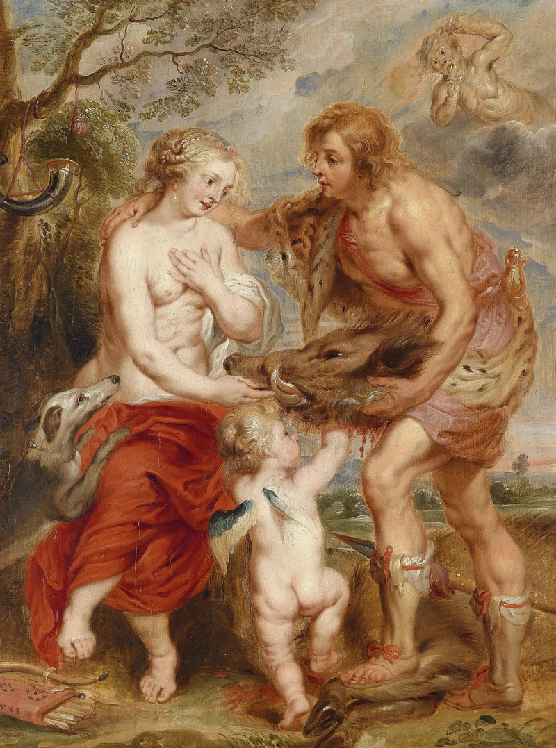 Méléagre apresentando a Atalante a cabeça do javali de Calidônio, por volta de 1640 - Peter Paul Rubens