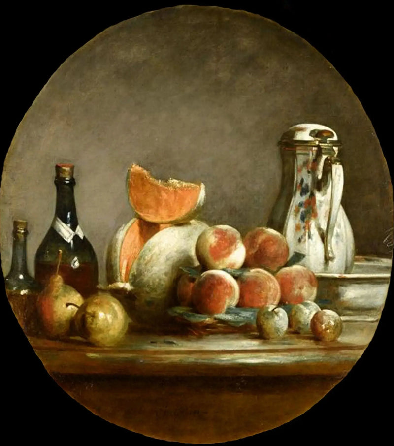 Melão, Peras, Pêssegos e Ameixas - Jean Simeón Chardin