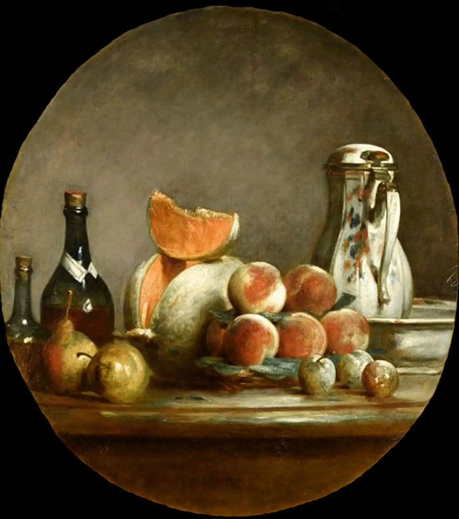 Melão, Peras, Pêssegos e Ameixas - Jean Simeón Chardin