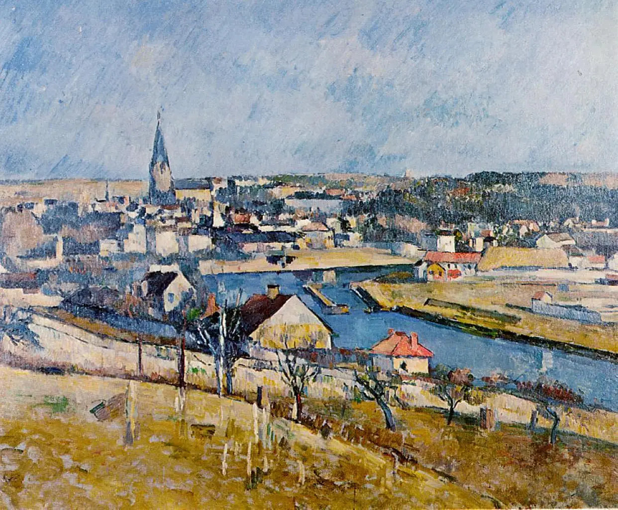 Reproduction du tableau « Melun vu depuis Le Mée-sur-Seine - Paul Cézanne » par Alpha Reproduction en peinture à l’huile