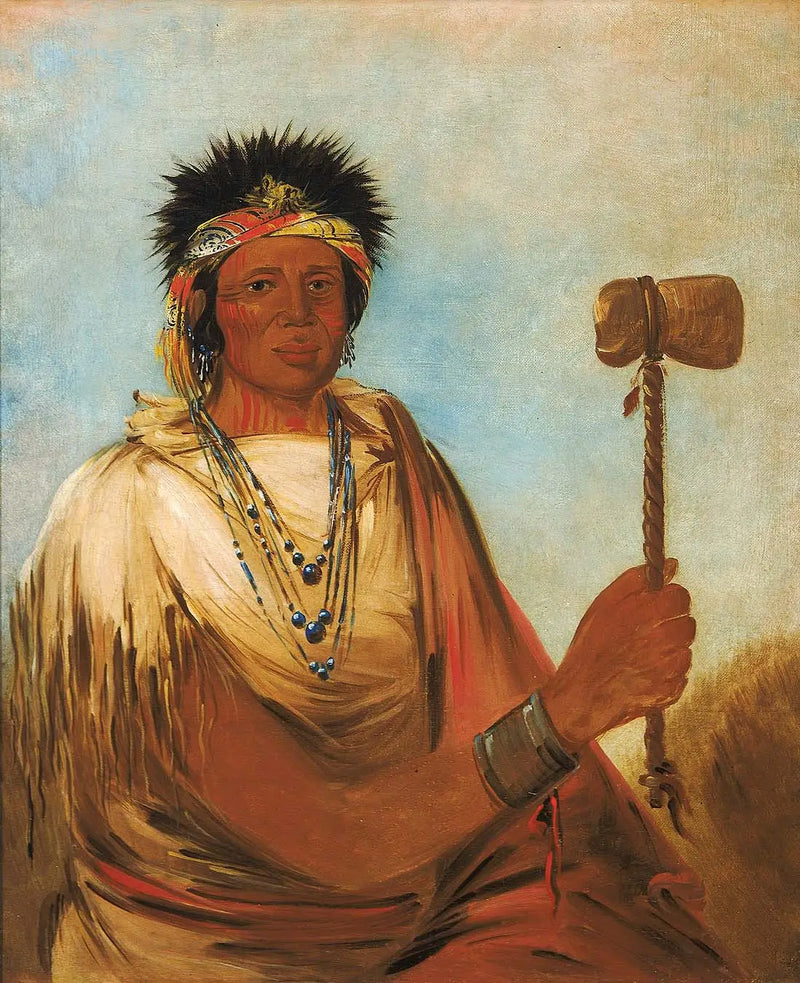 Men-són-se-ah, main gauche, um guerreiro - George Catlin