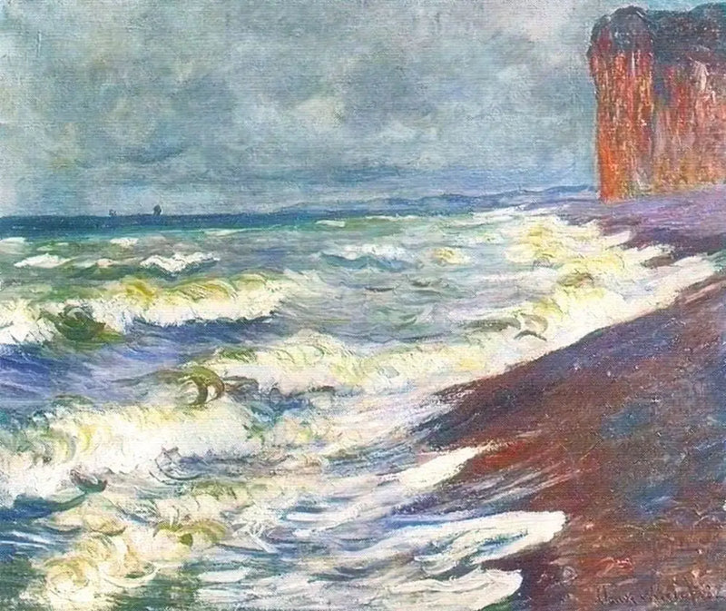 Mar agitado em Pourville - Claude Monet